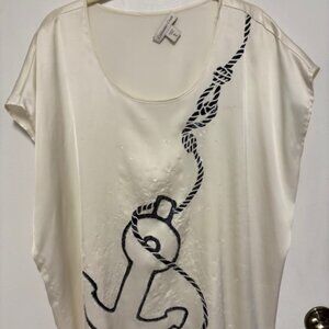 Coldwater Creek Nautical Sequined Pullover Top.Sz. XL